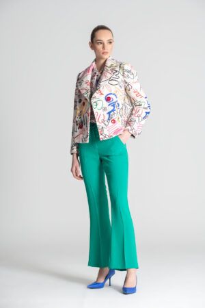 CHAQUETA CORTA CON ESTAMPADO DE GRAFITO