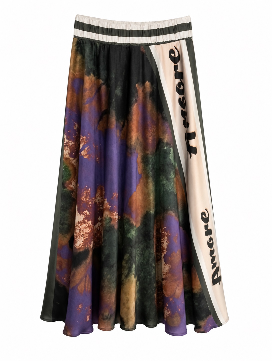 SAIA MIDI ACETINADA COM ESTAMPADO ARTÍSTICO - Image 2