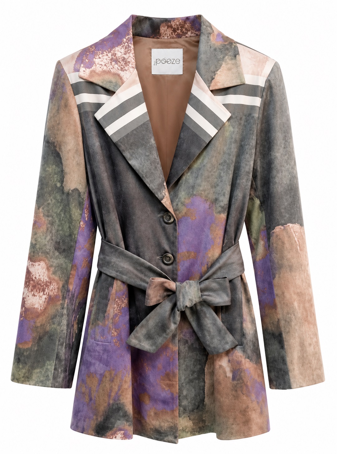GABARDINE ESTAMPADA COM CINTO - Image 3
